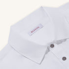 Rizvol Alba Blanc white Cotton Silk Shirt, close-up