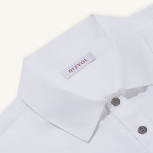 Rizvol Alba Blanc white Cotton Silk Shirt, close-up