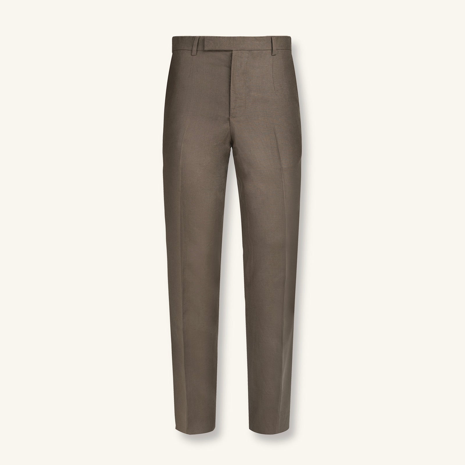 Rizvol Dried Fig Italian linen trousers, front view