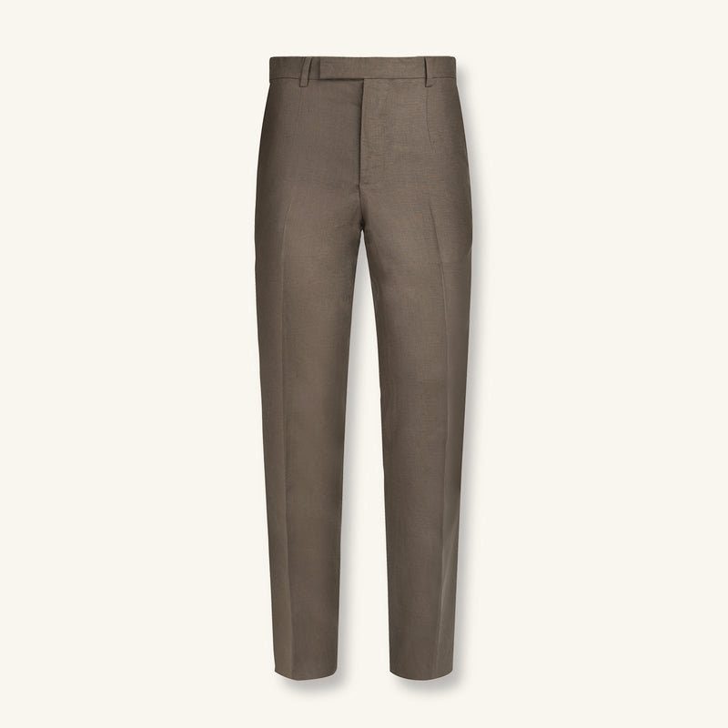 Rizvol Dried Fig Italian linen trousers, front view