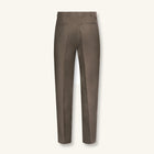 Rizvol Dried Fig brown Italian linen trousers, back view