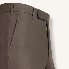 Rizvol Dried Fig Italian linen trousers, close-up