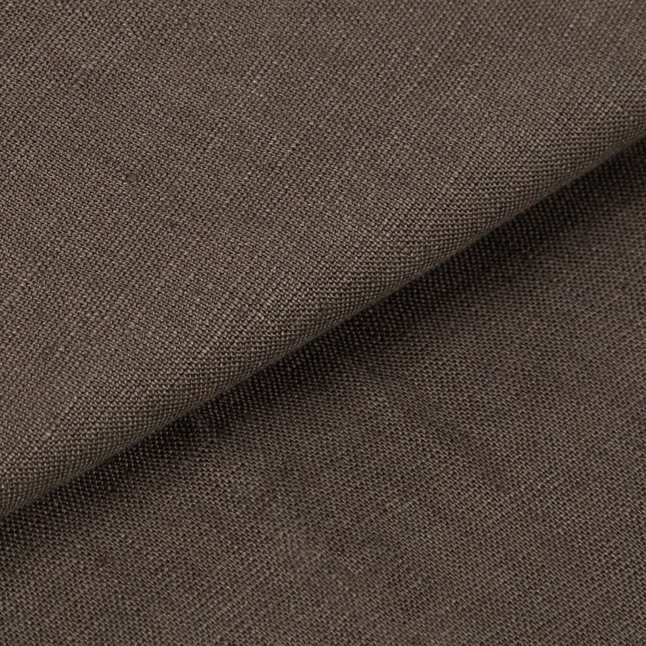 Rizvol Dried Fig brown Italian linen trousers, fabric and button detail