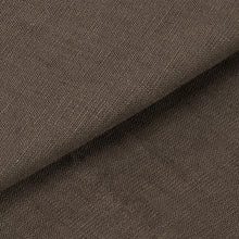 Rizvol Dried Fig brown Italian linen trousers, fabric and button detail