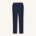 Rizvol Women's navy blue linen pants, front view