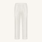 Rizvol Ivory Ash beige women's linen pants , front view