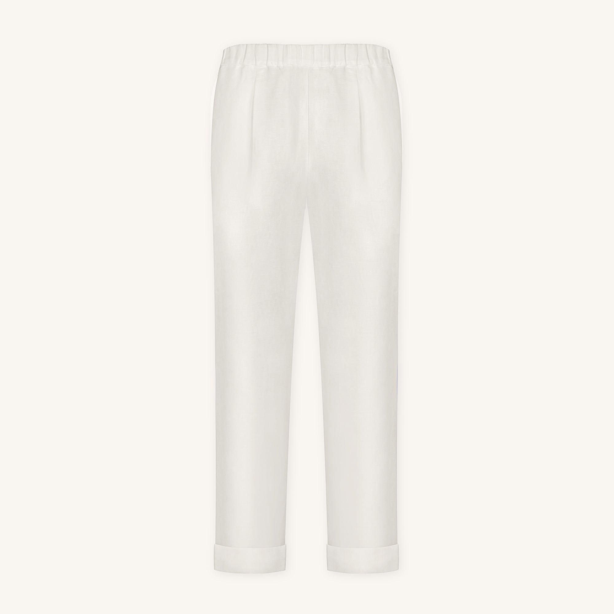 Rizvol Ivory Ash beige women's linen pants , front view