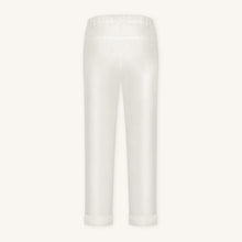 Rizvol Ivory Ash beige women's linen pants , back view