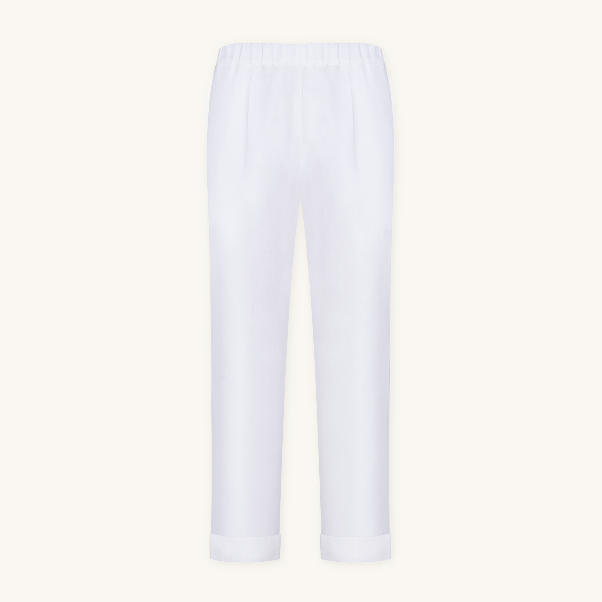 Rizvol Alba Milkstone White linen pants, front view