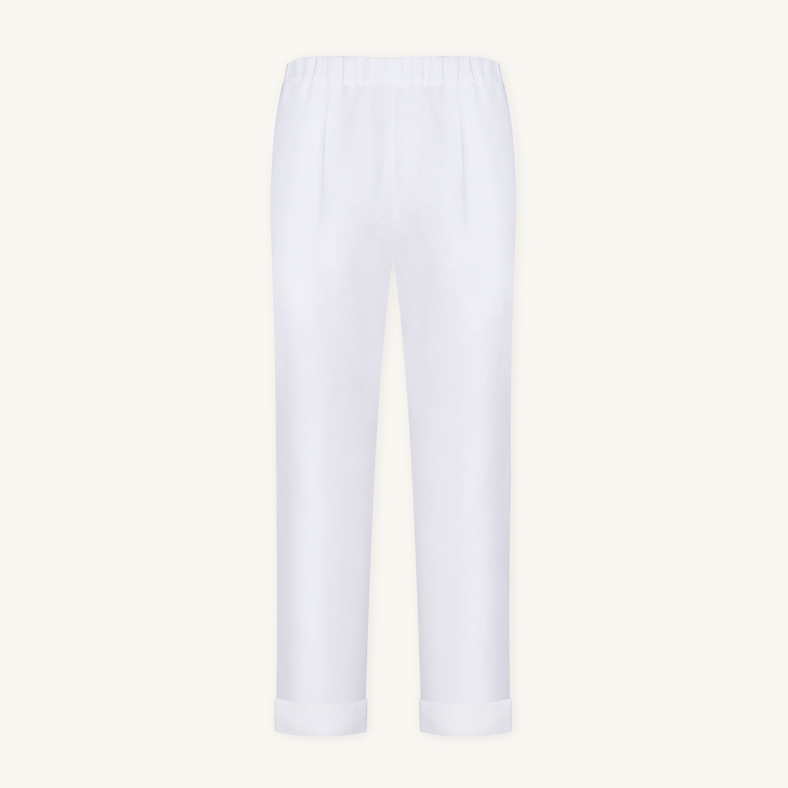 Rizvol Alba Milkstone White linen pants, front view