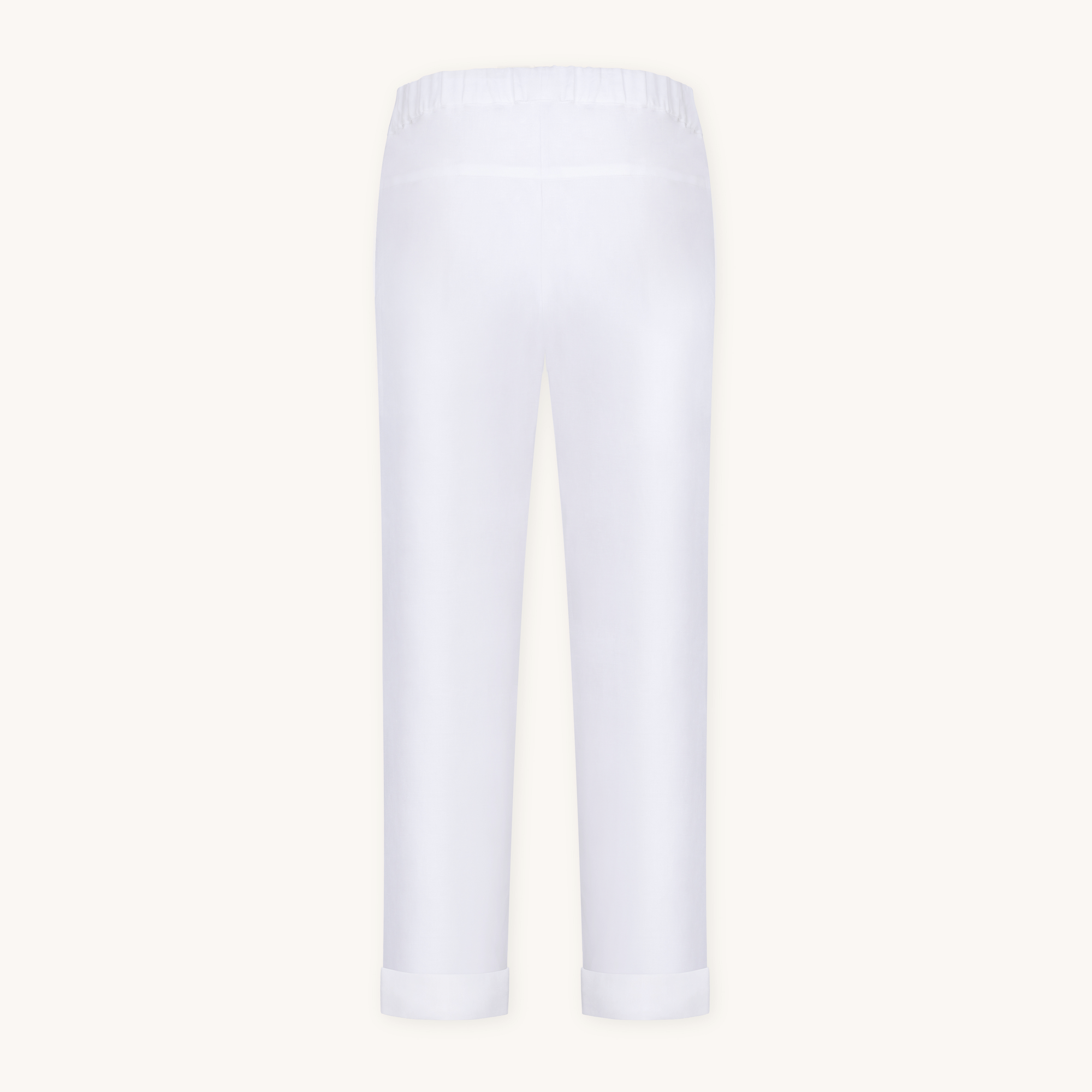 Rizvol Alba Milkstone White linen pants, back view