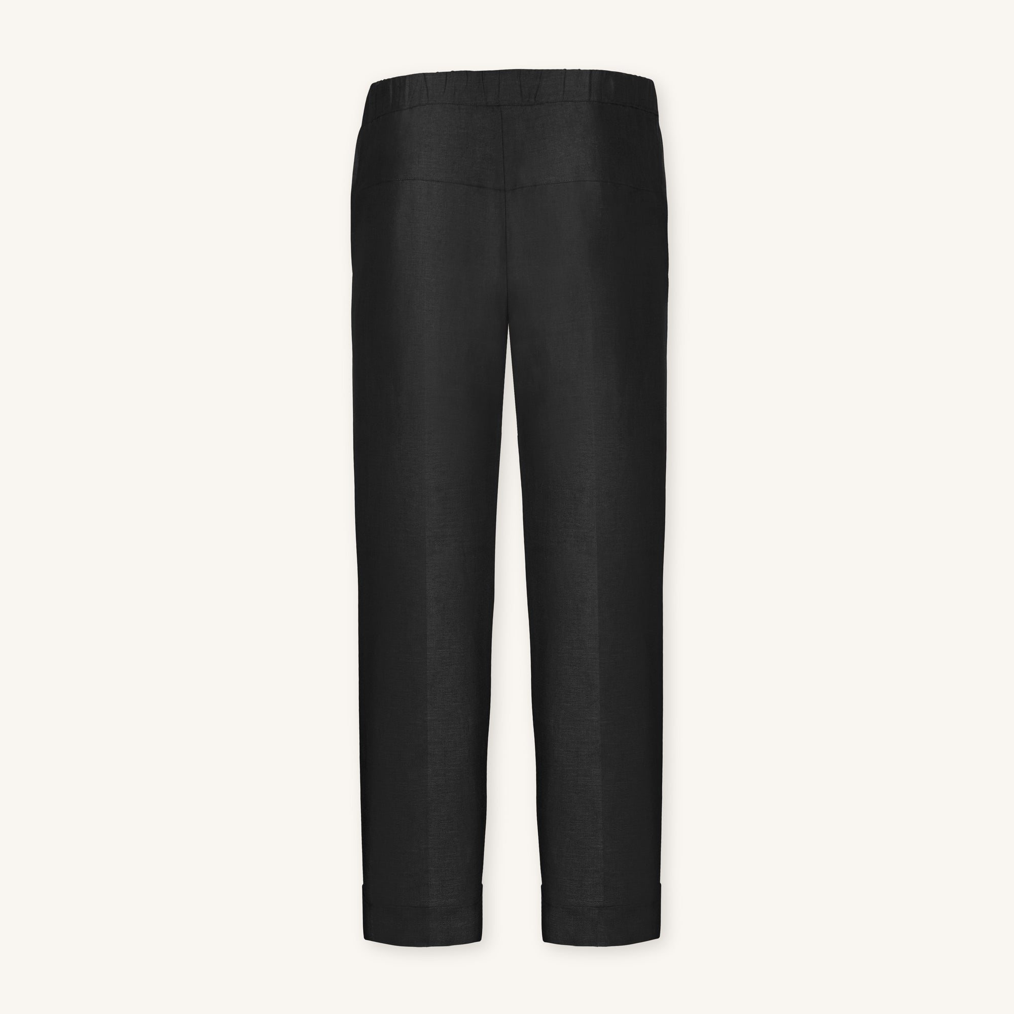Rizvol Elba Obsidian Black linen pants, back view