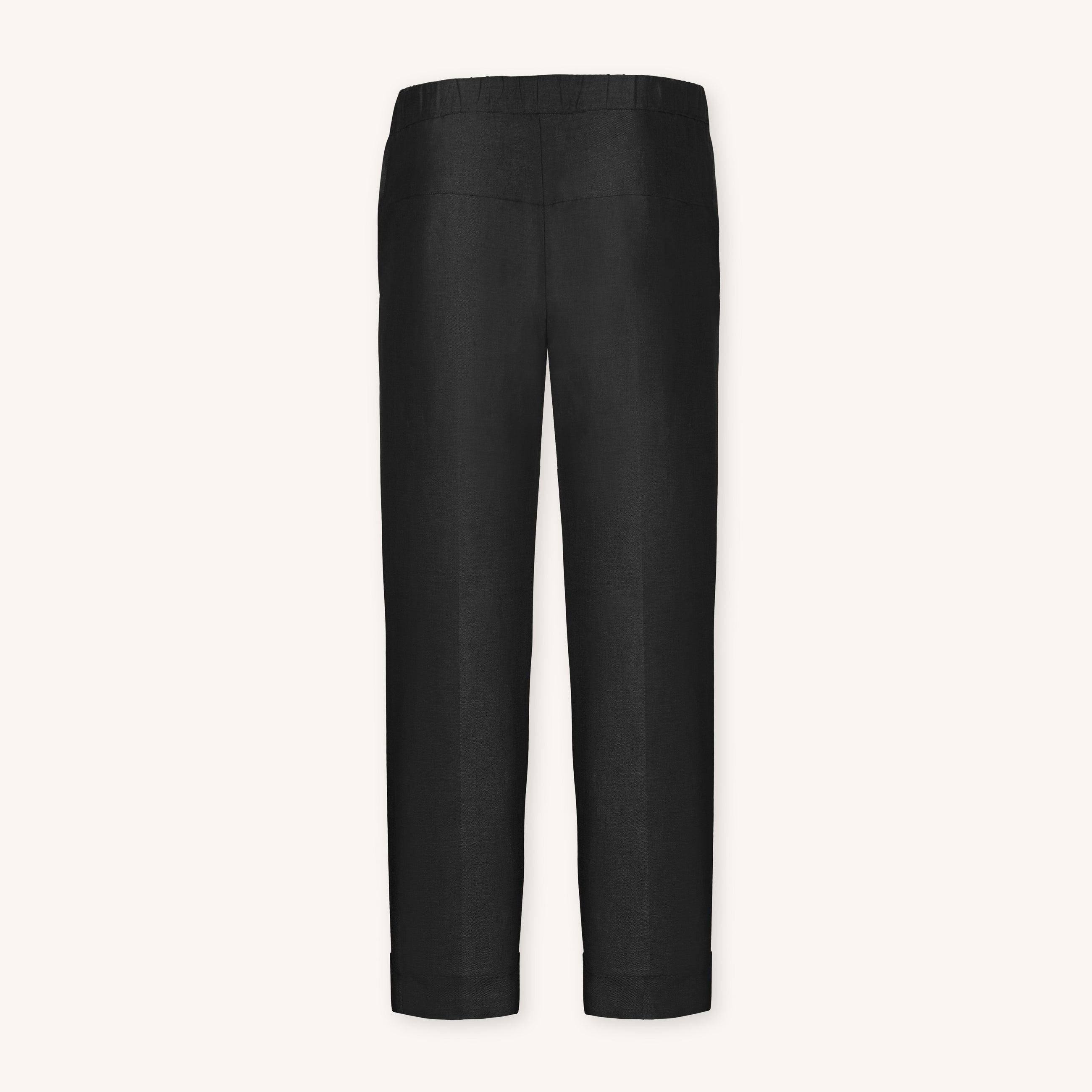 Rizvol Elba Obsidian Black linen pants, back view