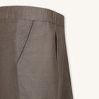 Rizvol women's light brown linen pants close up