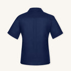 Rizvol Inkwell linen polo shirt, back view