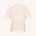 Rizvol Ivory Ash Beige linen polo shirt, back view