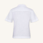 Rizvol Milkstone White linen polo shirt, back view