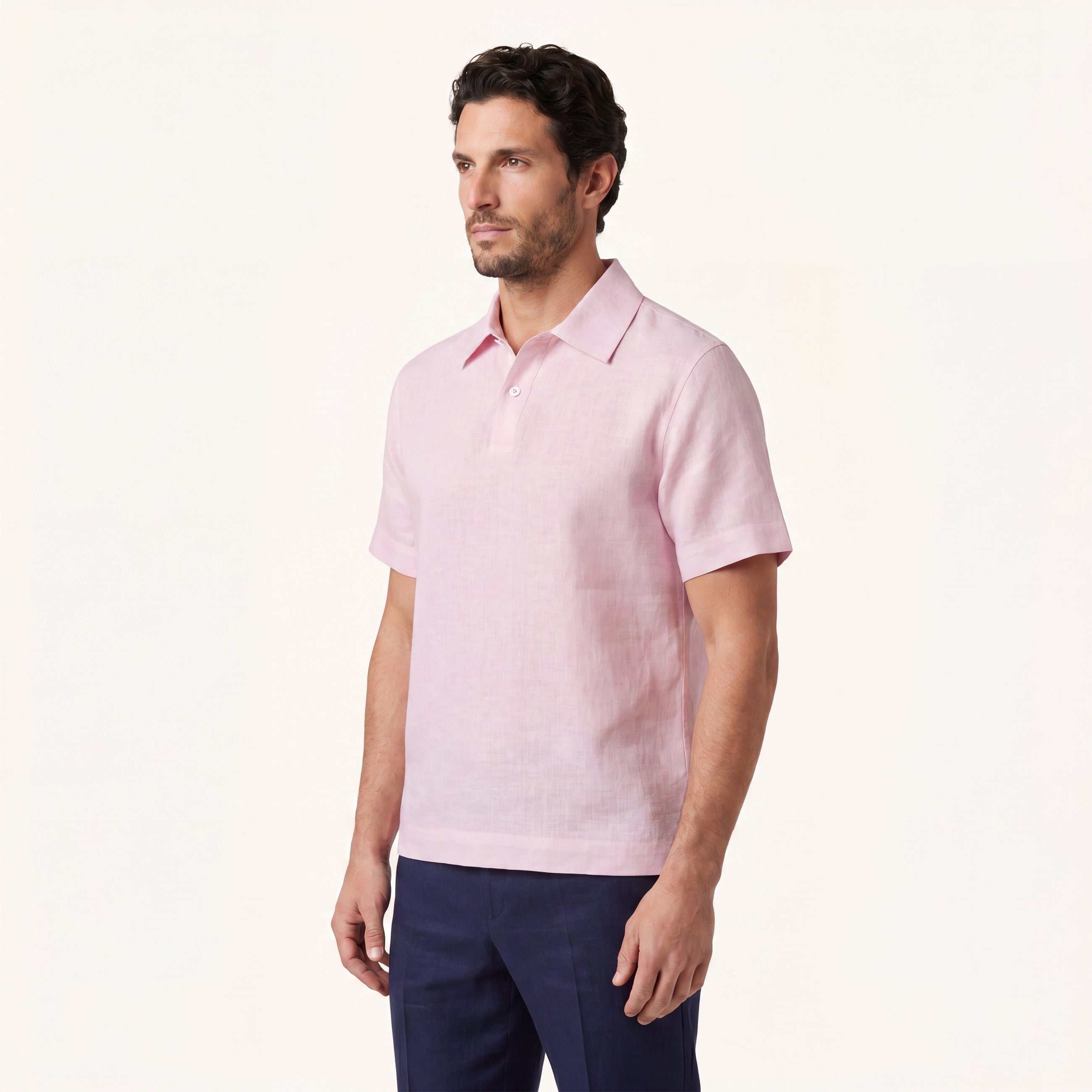 Pink Dust Lino Polo Shirt