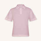 Rizvol Pink Dust linen polo shirt, front view