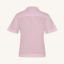 Rizvol Pink Dust linen polo shirt, back view