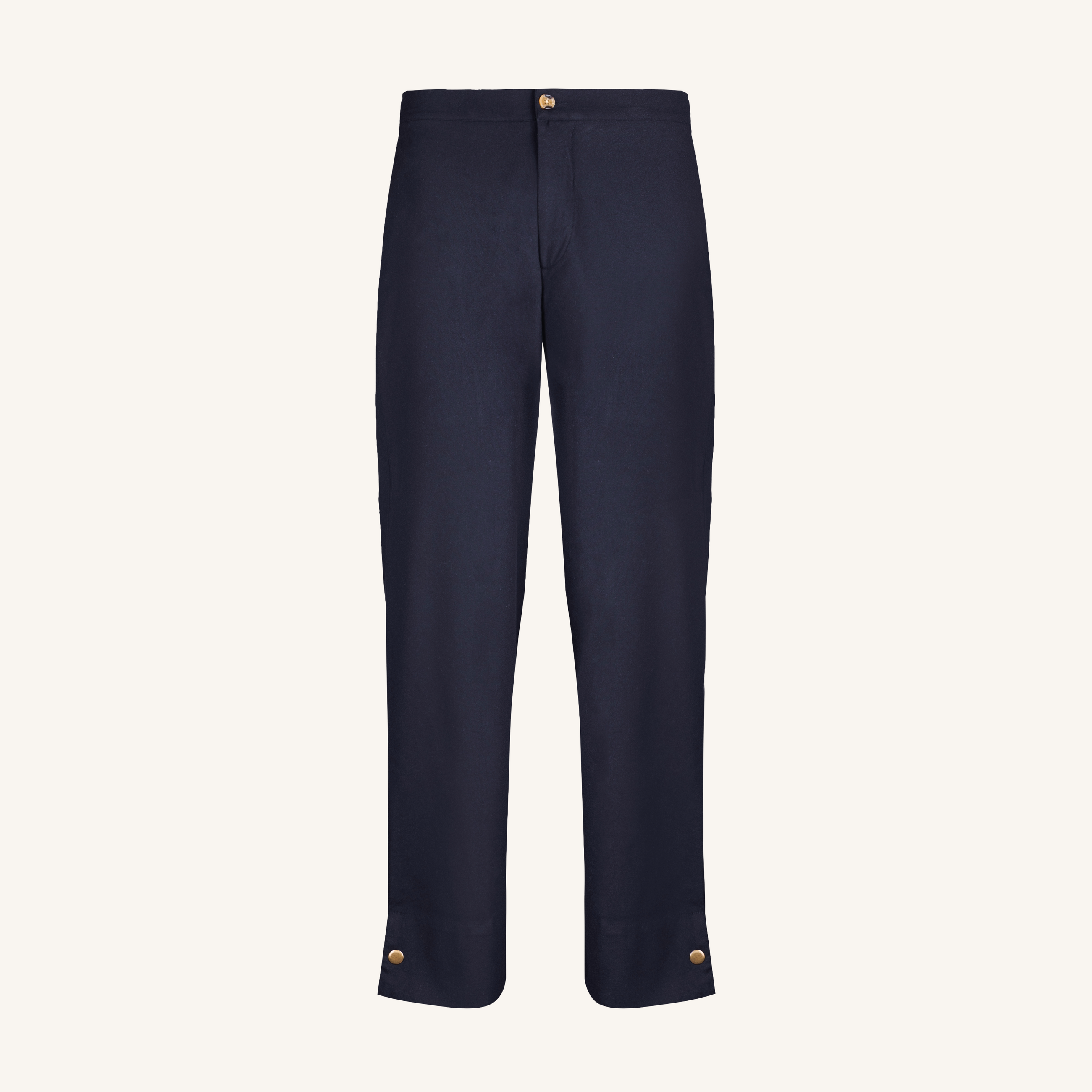 Rizvol raga blue wool cashmere leisure pants front view