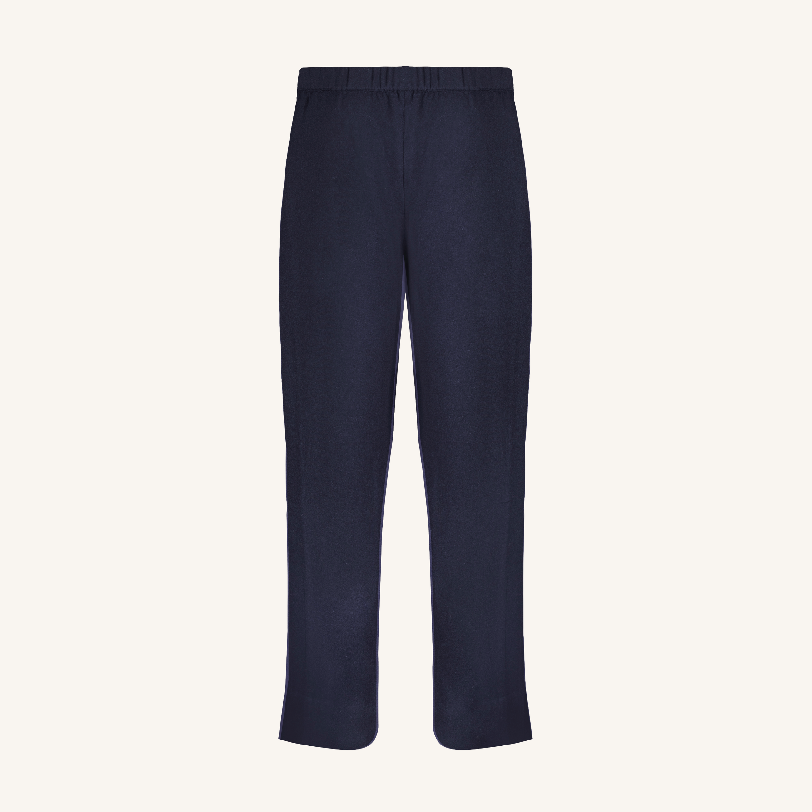 Rizvol raga blue wool cashmere leisure pants back view