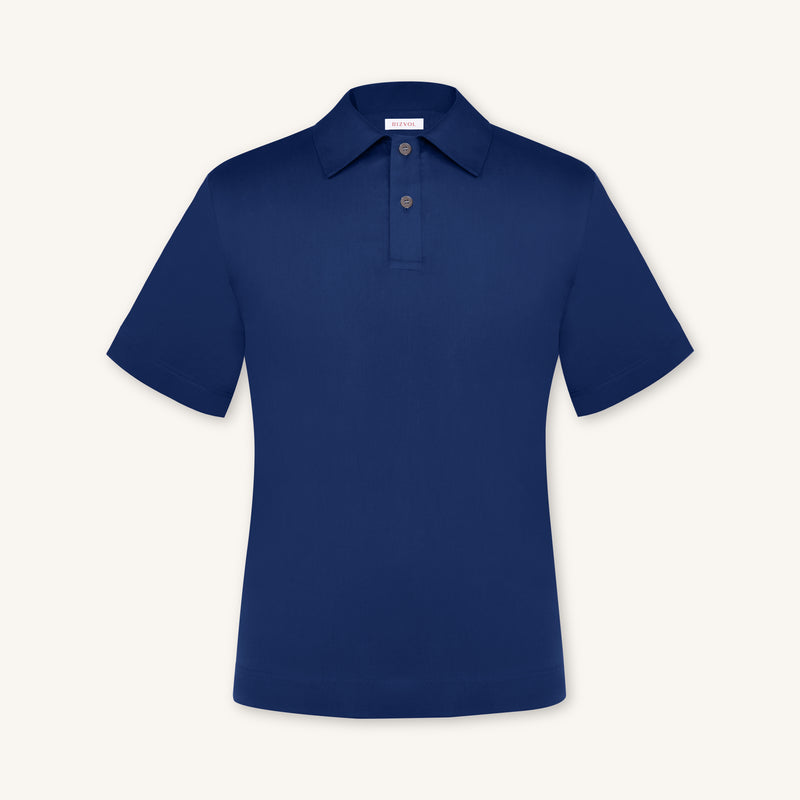 Rizvol Alba Riva Blue Cotton Silk Shirt, front view