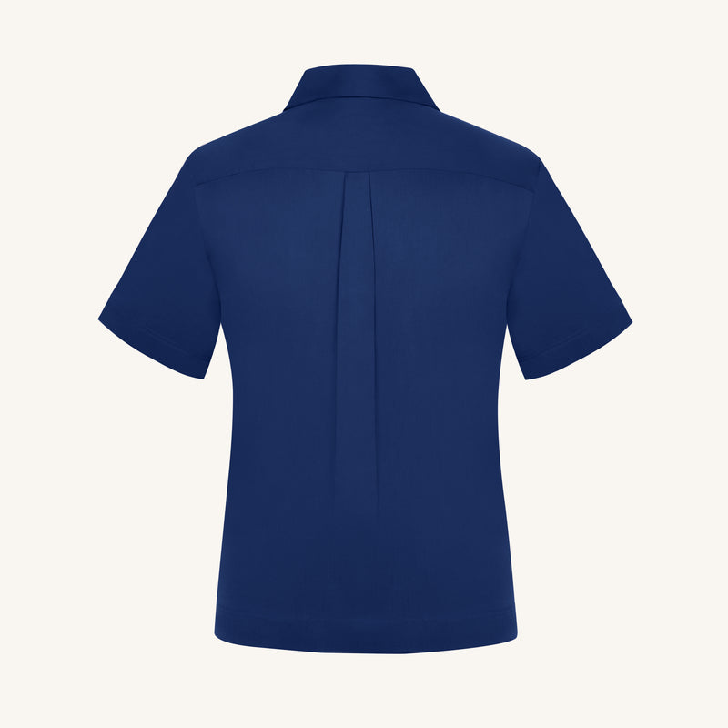 Rizvol Alba Riva Blue Cotton Silk Shirt, back view