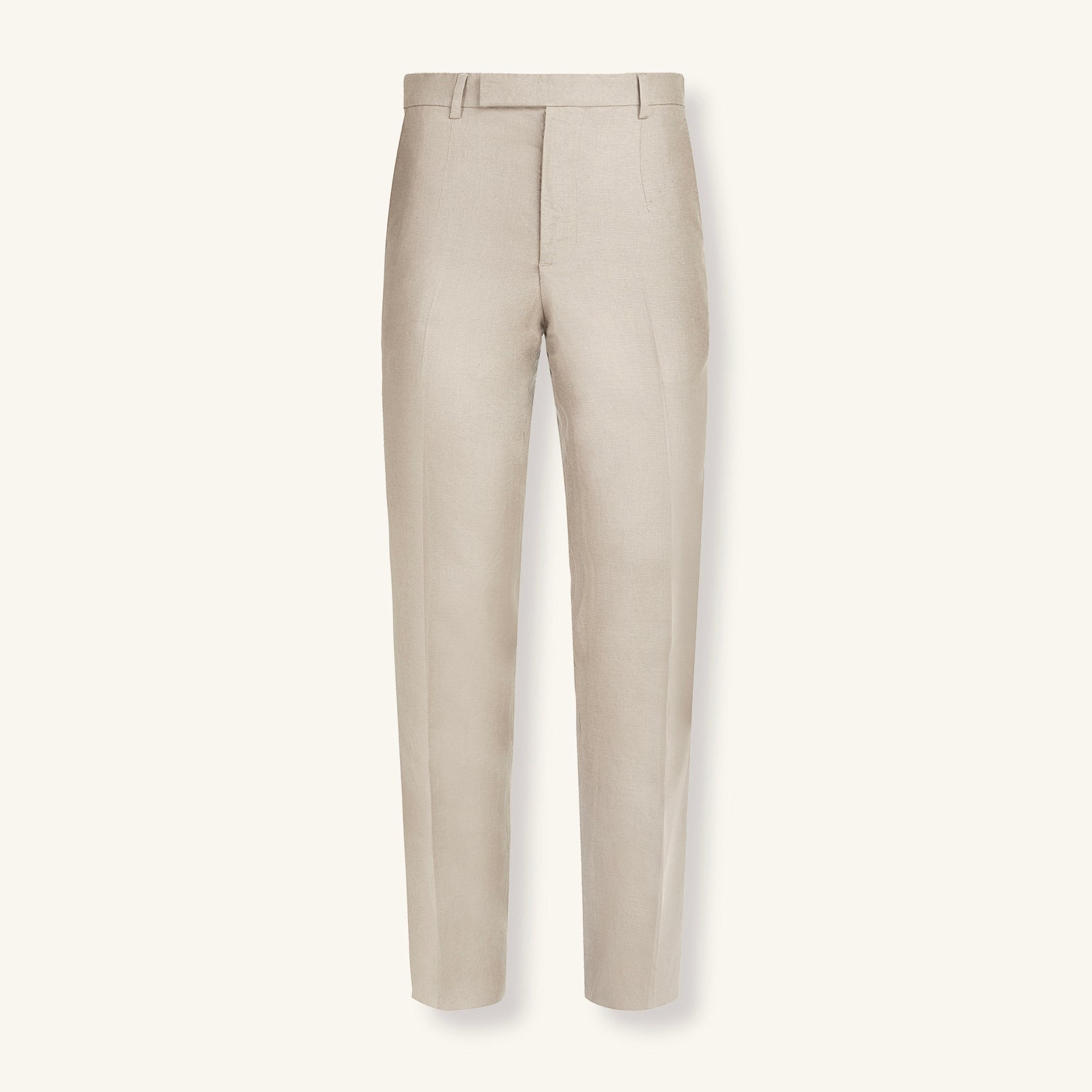 Rizvol salt beige linen trousers front view