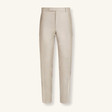 Rizvol salt beige linen trousers front view