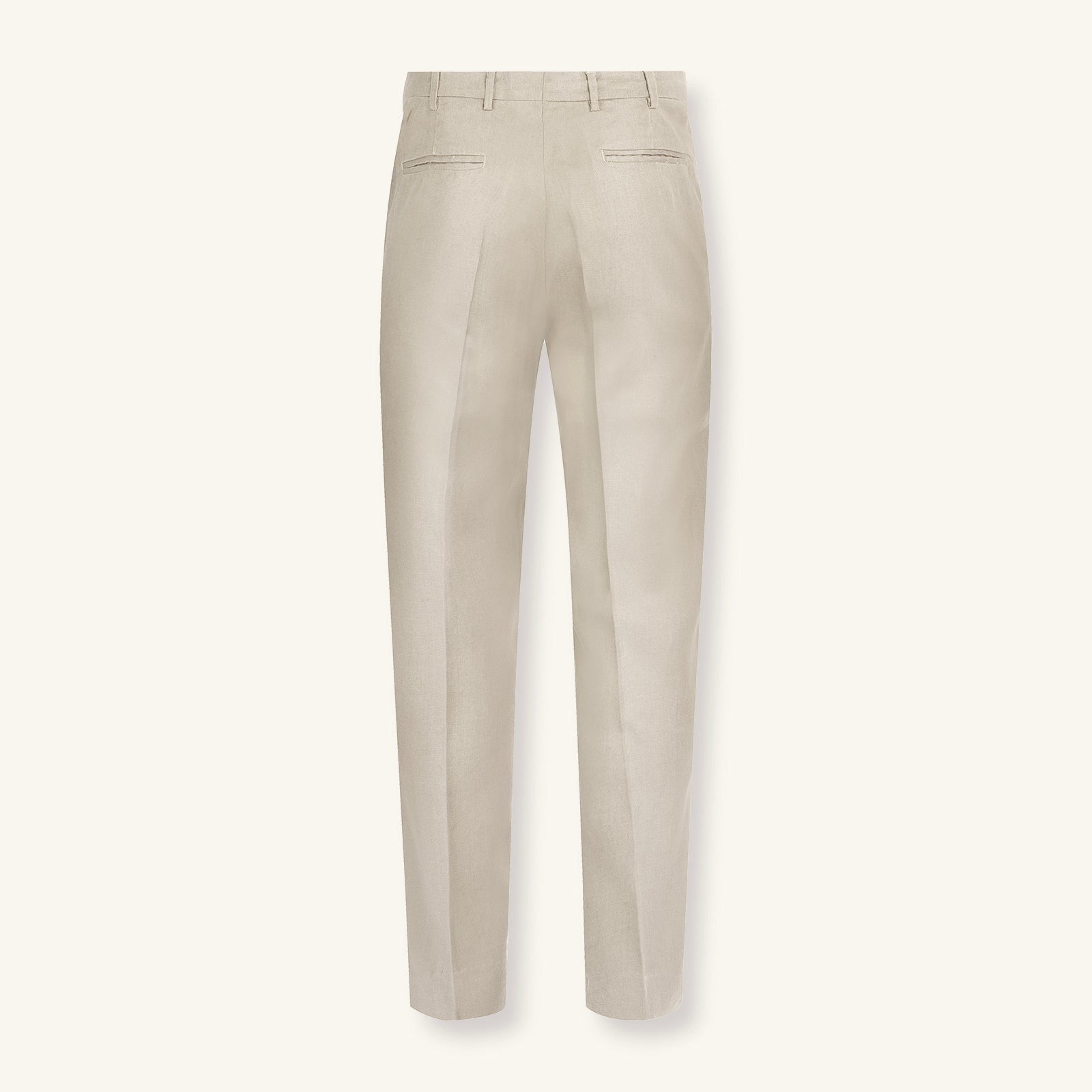 Rizvol salt beige linen trousers back view