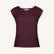 Rizvol Merlot linen women's top , front view