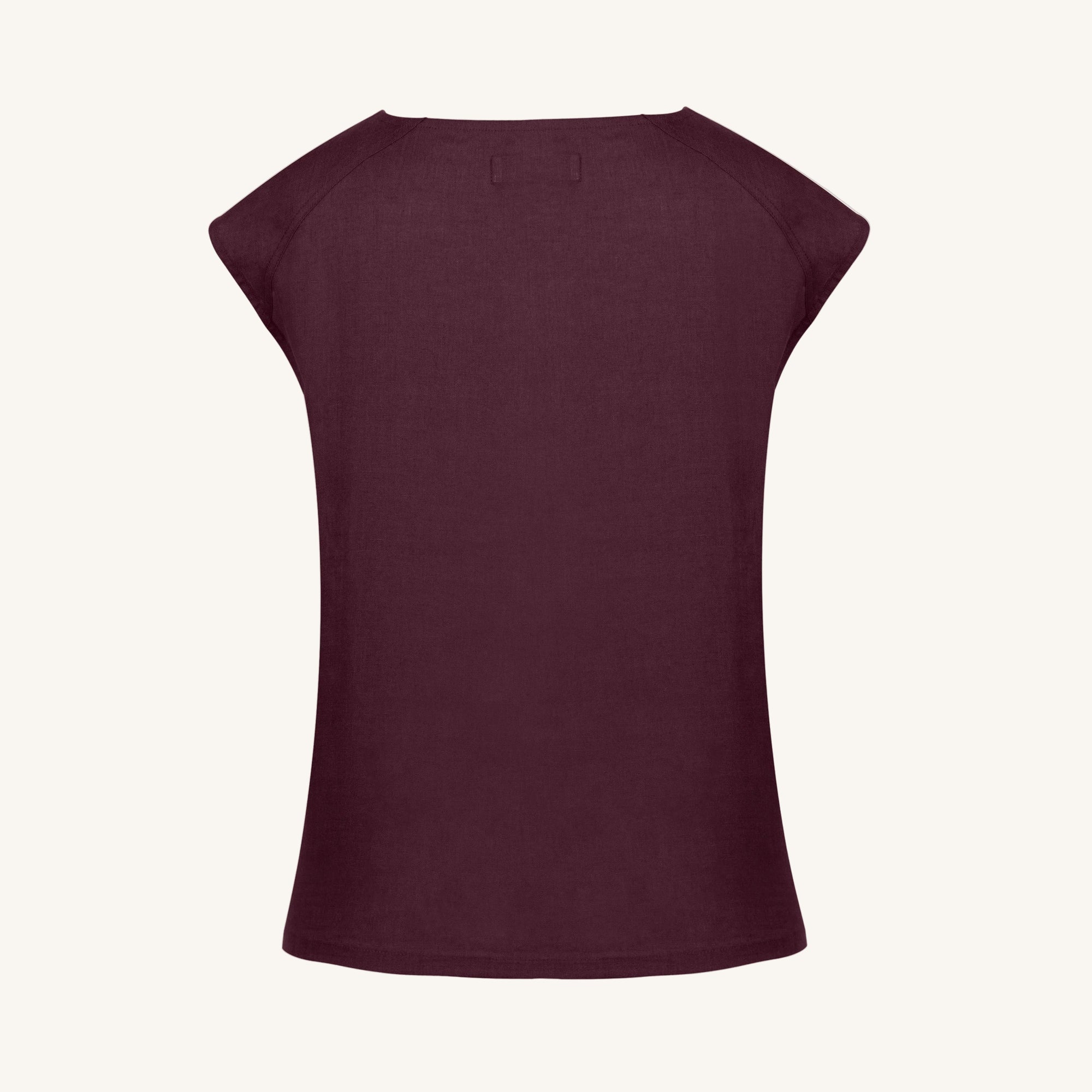 Rizvol Merlot Linen women's top , back view