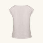 Rizvol Sera Ivory Ash beige linen top, back view