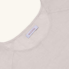Rizvol Sera Ivory Ash beige linen top, close-up