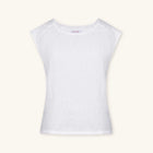 Rizvol Milkstone White women's linen top, front view