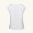 Rizvol Milkstone White women's linen top, front view