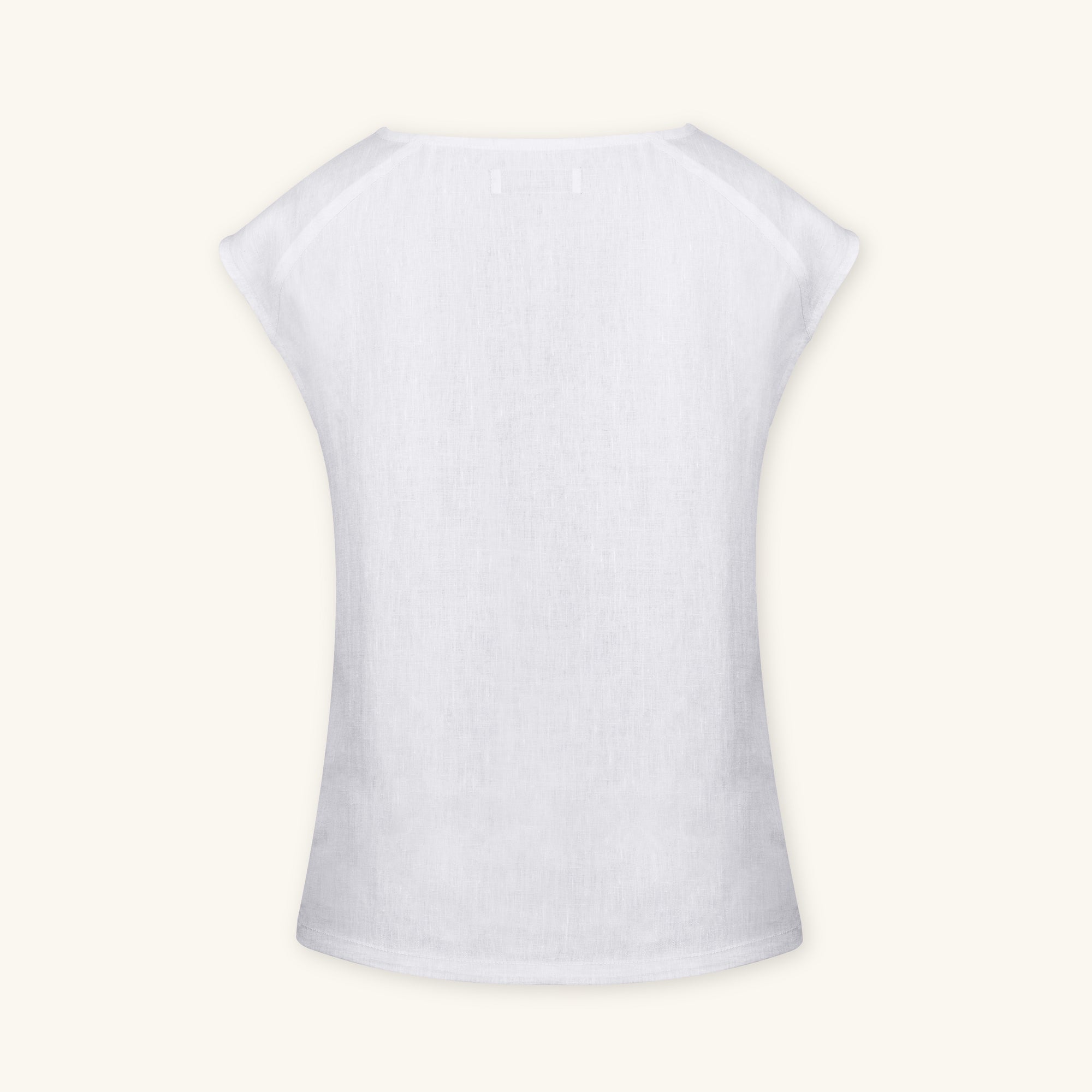 Rizvol Milkstone White women's linen top, front view
