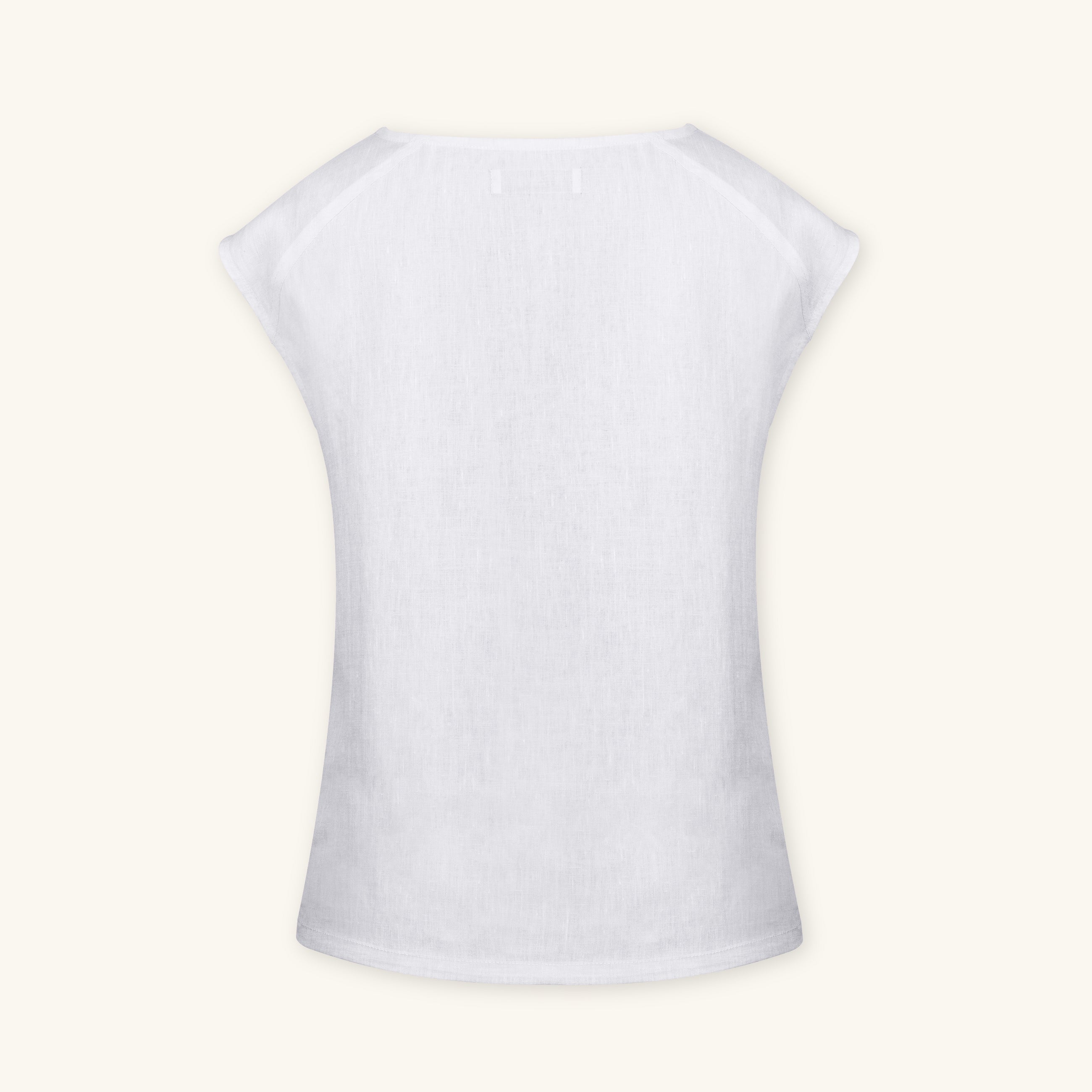Rizvol Milkstone White women's linen top, front view