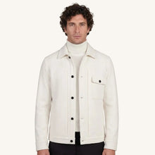 Symphonia Italian Twill Wool Jacket in Off White