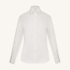 Rizvol Ivory Ash beige women's linen shirt, front view