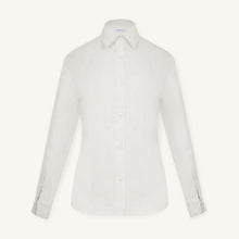 Rizvol Ivory Ash beige women's linen shirt, front view