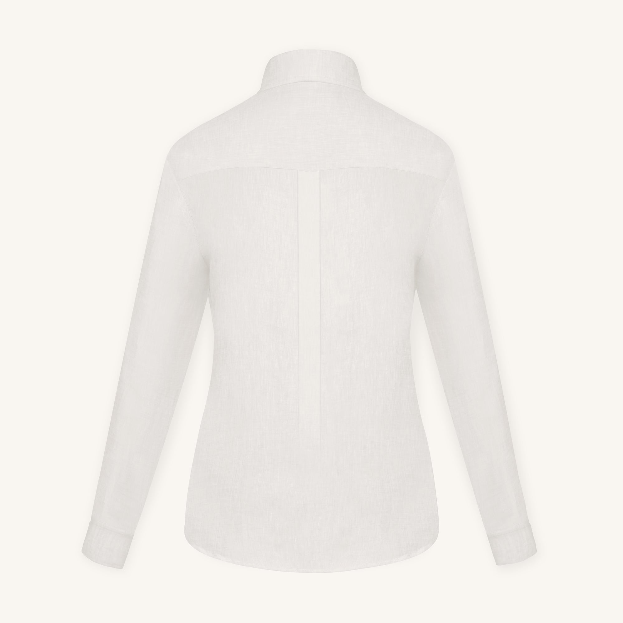 Rizvol Ivory Ash beige women's linen shirt, back view