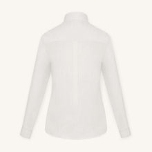Rizvol Ivory Ash beige women's linen shirt, back view