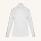 Rizvol Milkstone white women's linen shirt, front view