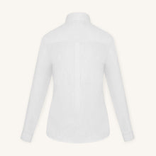 Rizvol Milkstone white women's linen shirt, back view