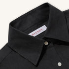 Rizvol Obsidian Black women's linen shirt, close-up