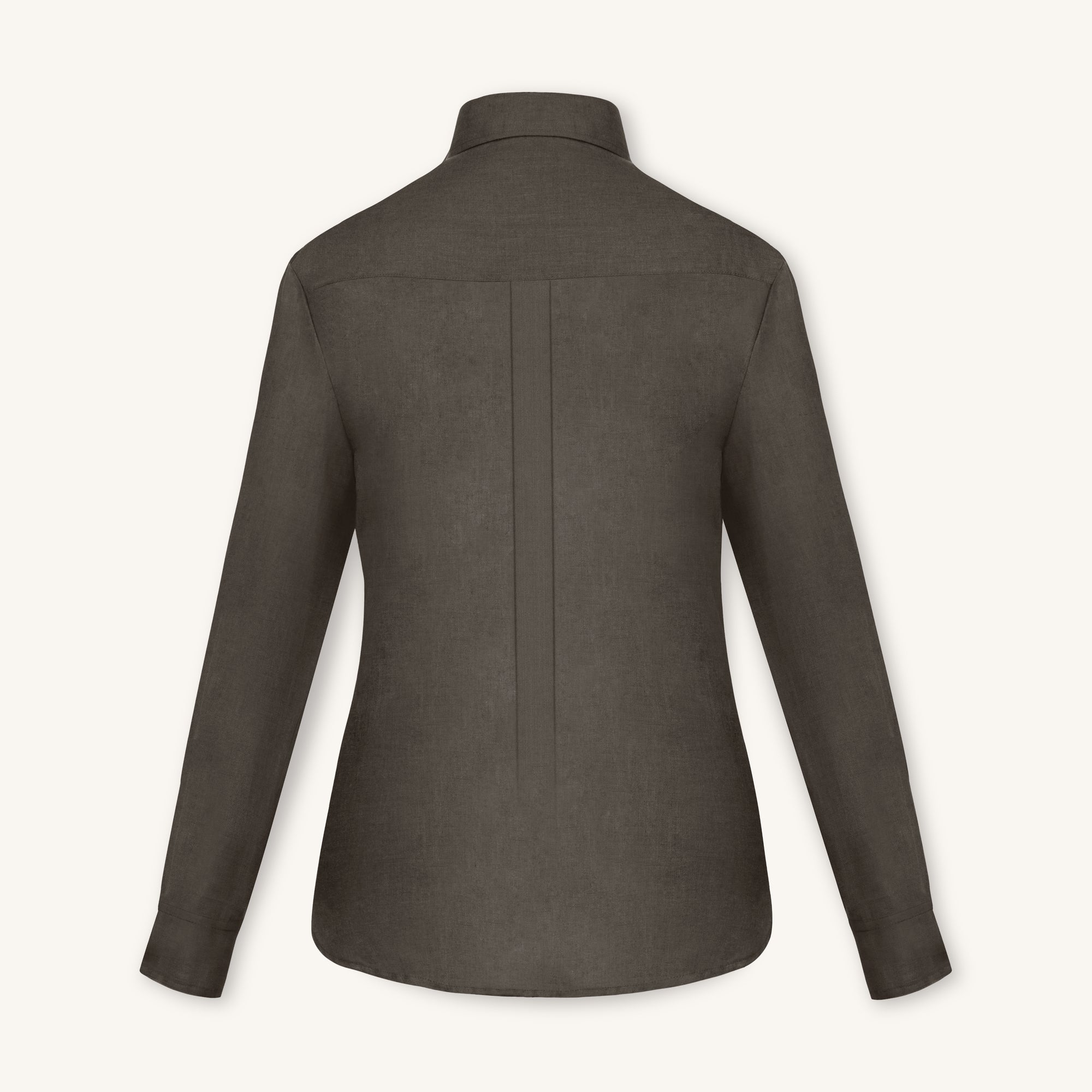 RIZVOL women's olive linen button-up shirt, long sleeve