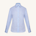 Rizvol Viola Fog Light blue women's linen shirt, front view